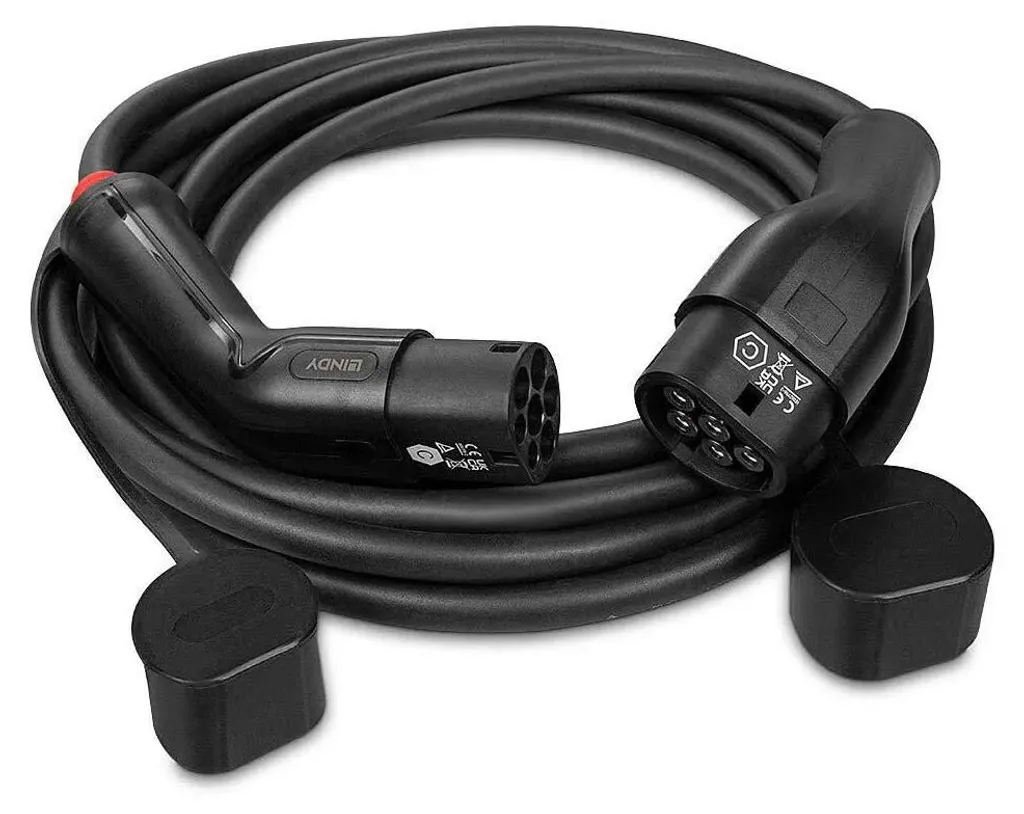 Câble de recharge Type 2 22kW Triphasé 32A robuste et flexible 5m - 3