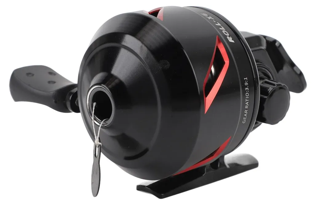 Moulinet de Pêche à Face Fermée 3.9:1 Rouge avec 3+1 Roulements à Bille