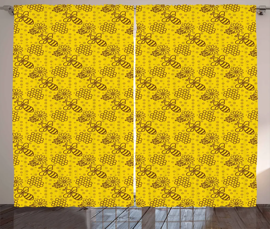 ABAKUHAUS Tenda Api Rustica per Soggiorno - 280x175 cm Giallo Oro