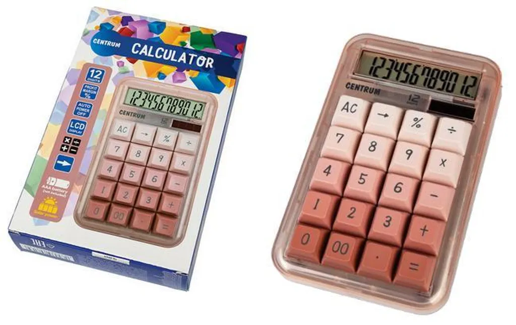 Calculatrice de bureau solaire Centrum style vintage avec 12 digits