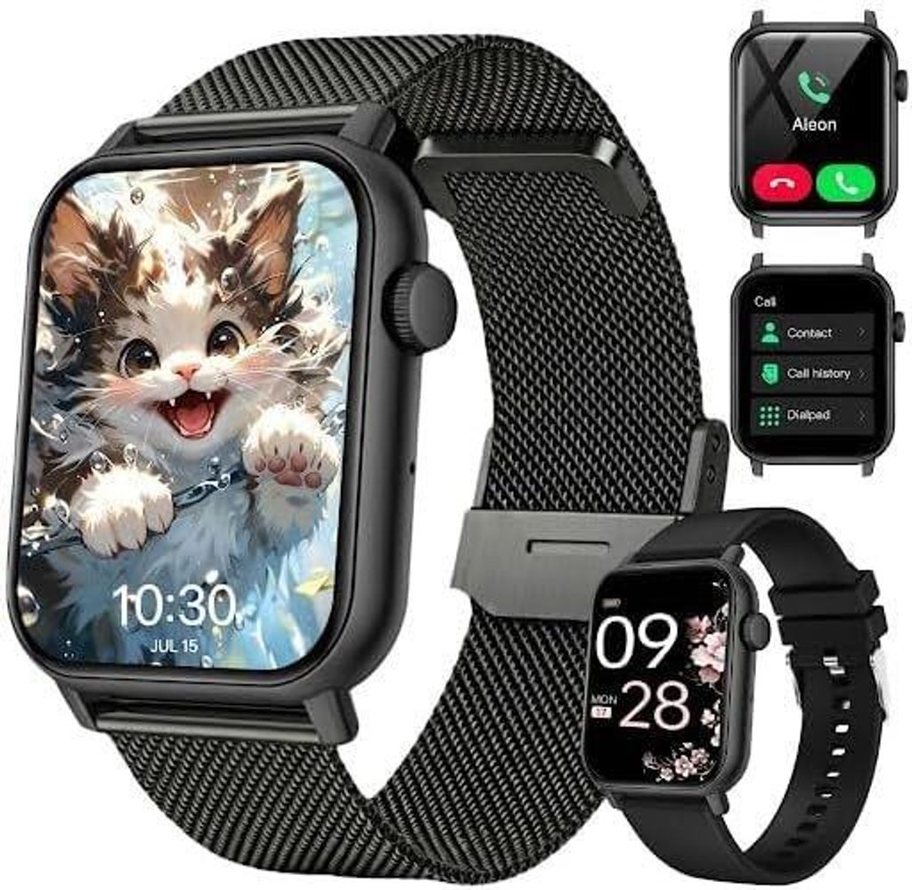 Smartwatch Damen Herren mit Telefonfunktion HD Display 110+ Produktbild 
