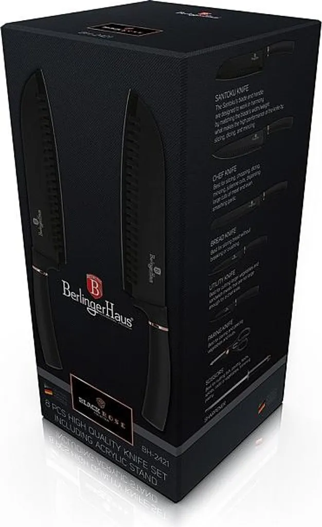 Set Coltelli Berlingerhaus BH-2421: 8 Pezzi Black Rose per la tua Cucina - 8