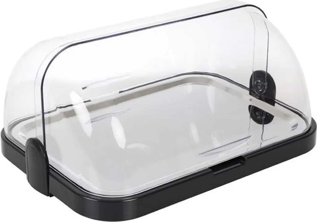 APS 9104 Buffetvitrine Schwarz con Vassoio Inox per Bar e Catering