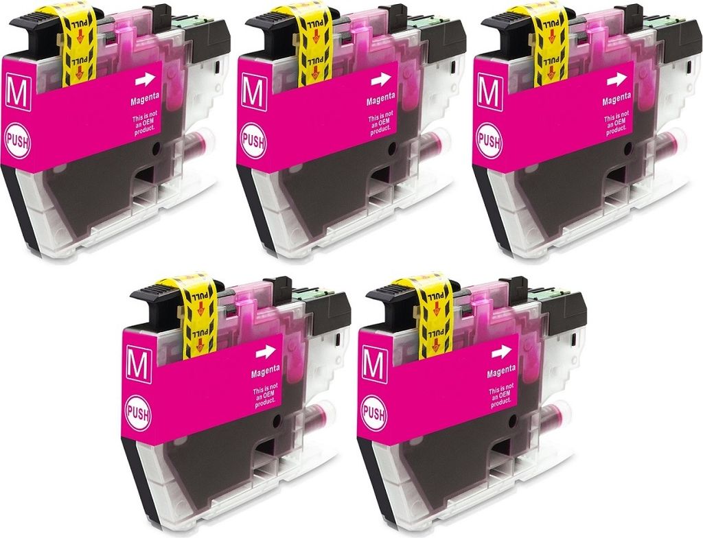 5 x kompatible Druckerpatrone LC-3213 BK Magenta für Produktbild 