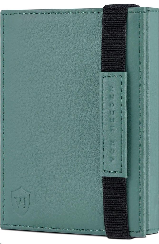 Geldbörse mit RFID Schutz Herren klein, Mini Geldbeutel Damen Portmonee - Kartenetui Echtleder Karten Portemonnaie Leder Kreditkartenetui