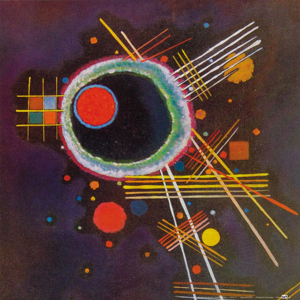 Wassily Kandinsky Kunstdruck Bild - Strahlenlinien, 1927 (40 x 40 cm)