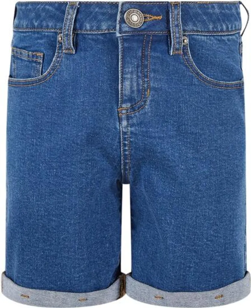 Urban Classics Girls Organic Stretch Denim 5 Pocket Shorts - Clearblue 152