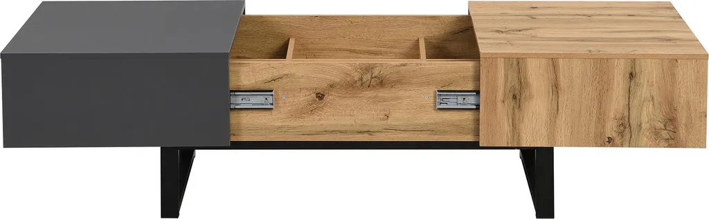 Table Basse Moderne en MDF avec Compartiment Caché Coulissant 155x55cm - 9