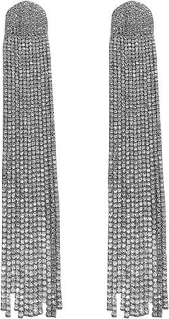 Paar Tropfenohrringe, glänzende lange Quaste, voller Strass, Temperament, funkelndes Ankleidegeschenk, Frauen, baumelnde Ohrringe, Charm-Schmuck, ...