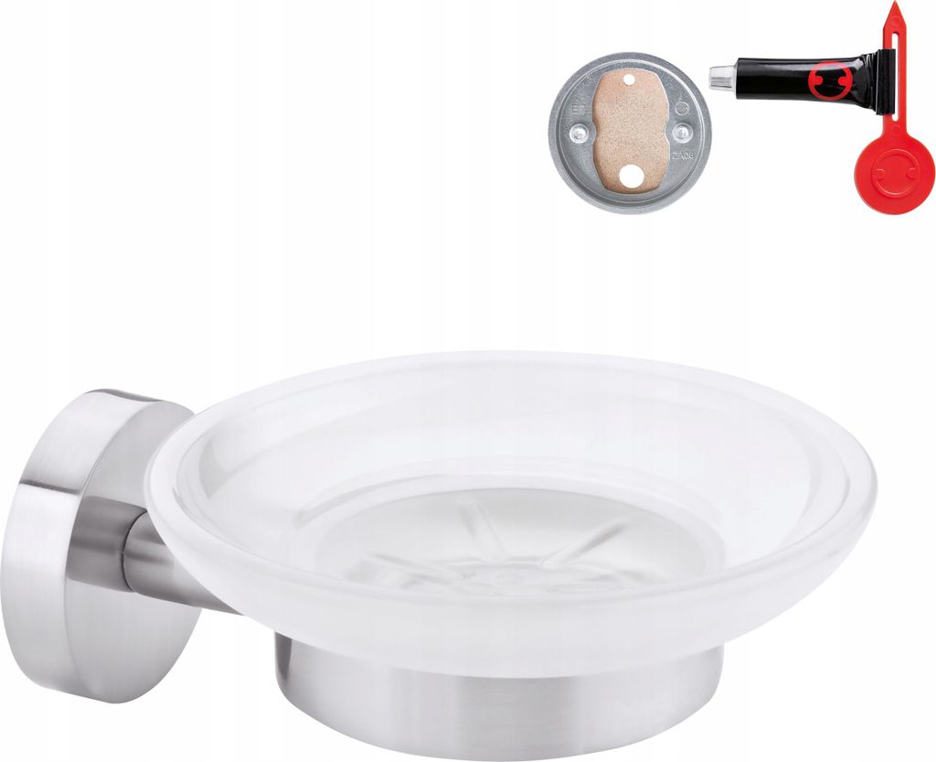 TESA 40310-00000-00, Edelstahl, Weiß, Rund, Wand, 110 mm, Produktbild 
