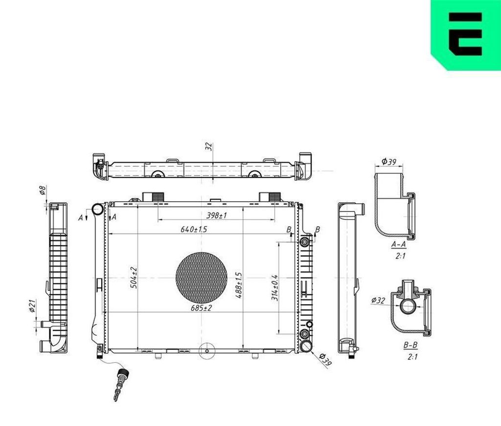 ERA 673361 Kühler Wasserkühler Motorkühler passend für MERCEDES-BENZ E-Klasse Limousine (W210) E-Klasse T-modell (S210)
