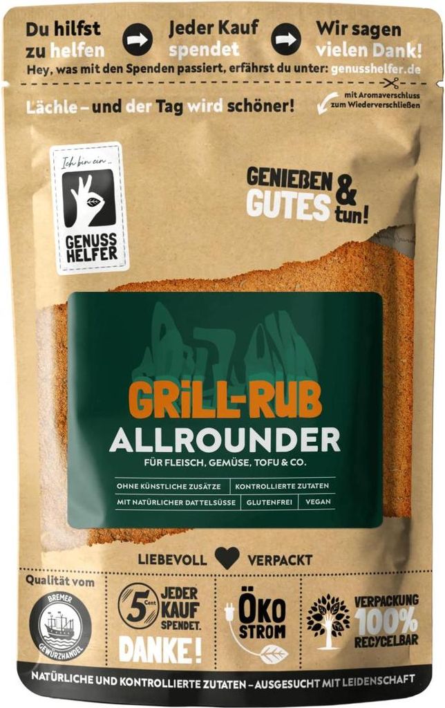 Grill-Rub Allrounder, BBQ Rub Gewürzmischung, Grillgewürz für Fleisch, 200g