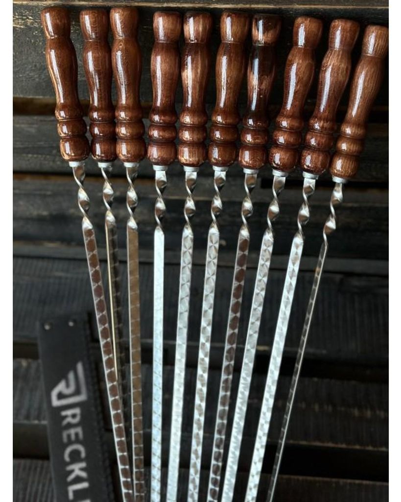 Premium Grillspieße Edelstahl 6er-Set mit Holzgriff  Cherry Produktbild 