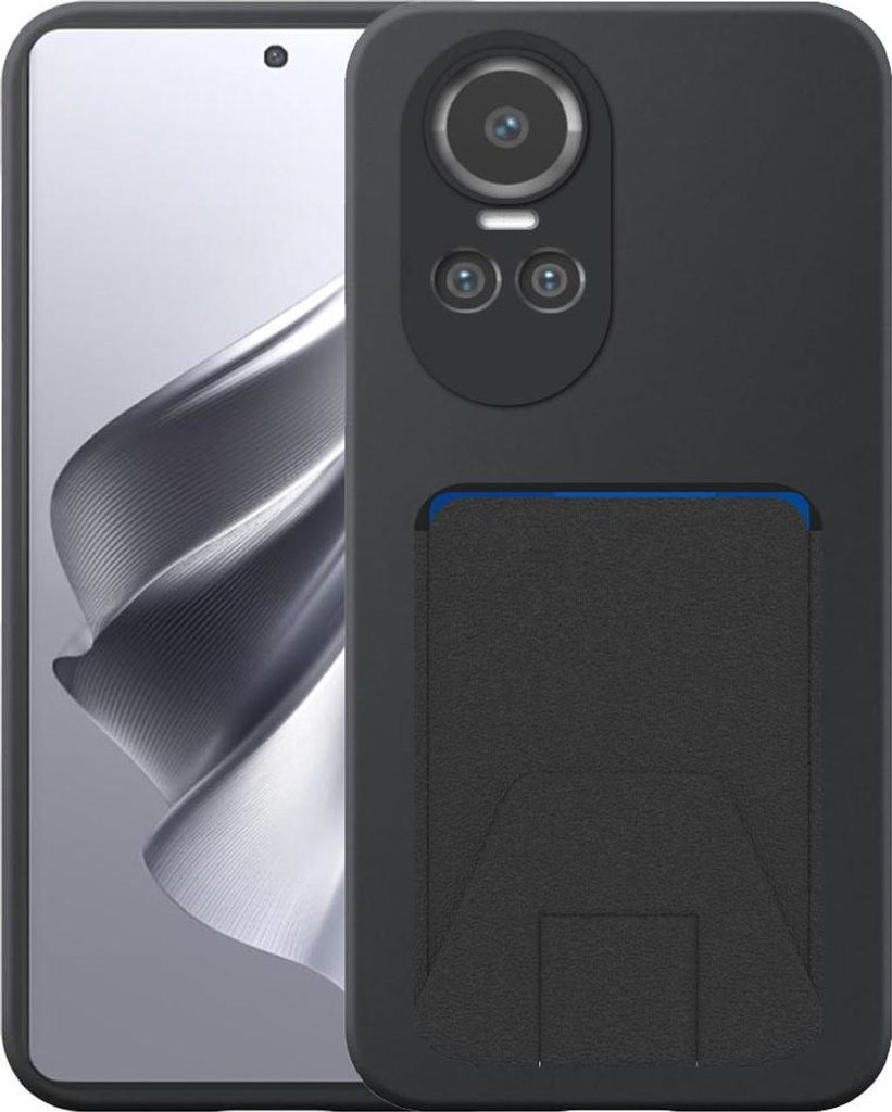 Geeignet für Oppo Reno 10 Phone Case mit verstellbarem Leder Kartenschlitz - Flexible Back Cover Case Silikon TPU mit verstellbarem Leder Kartensc...