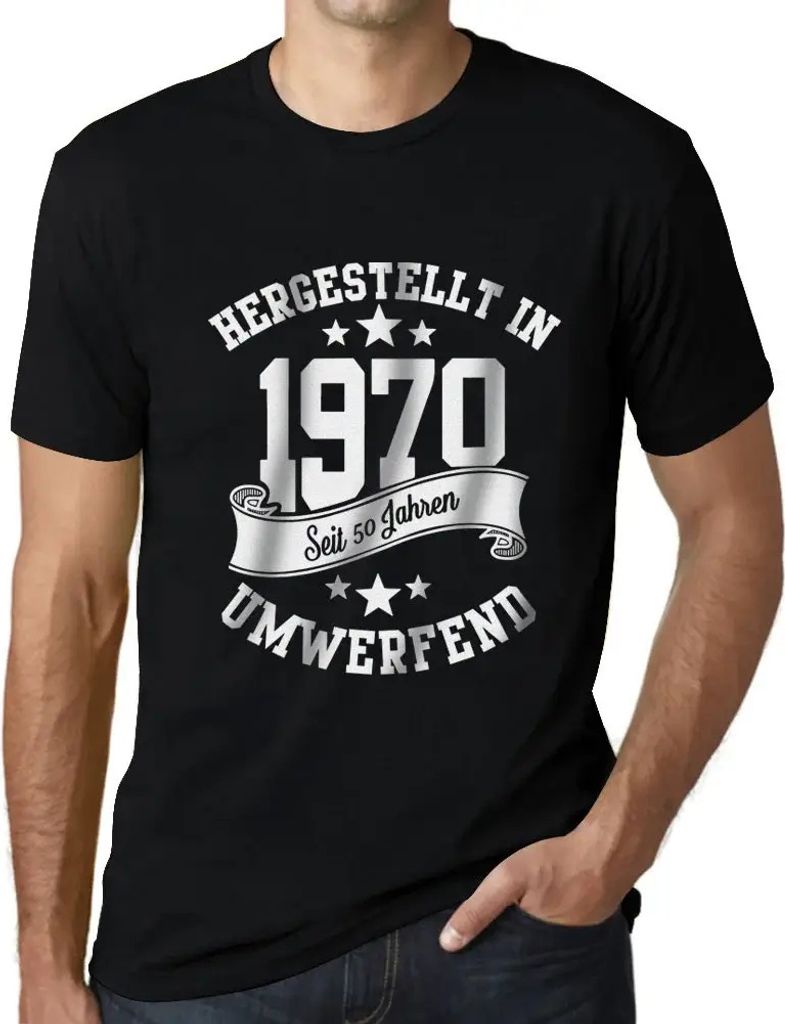 Herren Grafik T-Shirt Hergestellt In 1970 Geschenk 54. Geburtstag Jahrestag 54 Jahre Jubiläum 54 Jährige Mann Jahrgang 1970 Kurzarm Lustige Druck