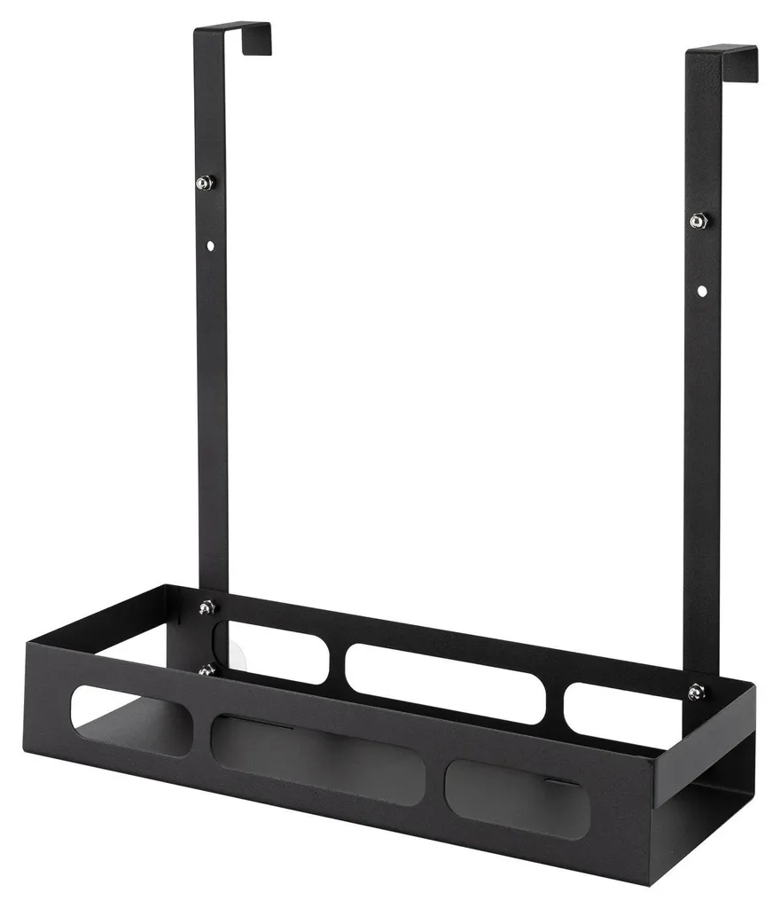 Rangement douche noir sans perçage cadre métallique et plastique ABS