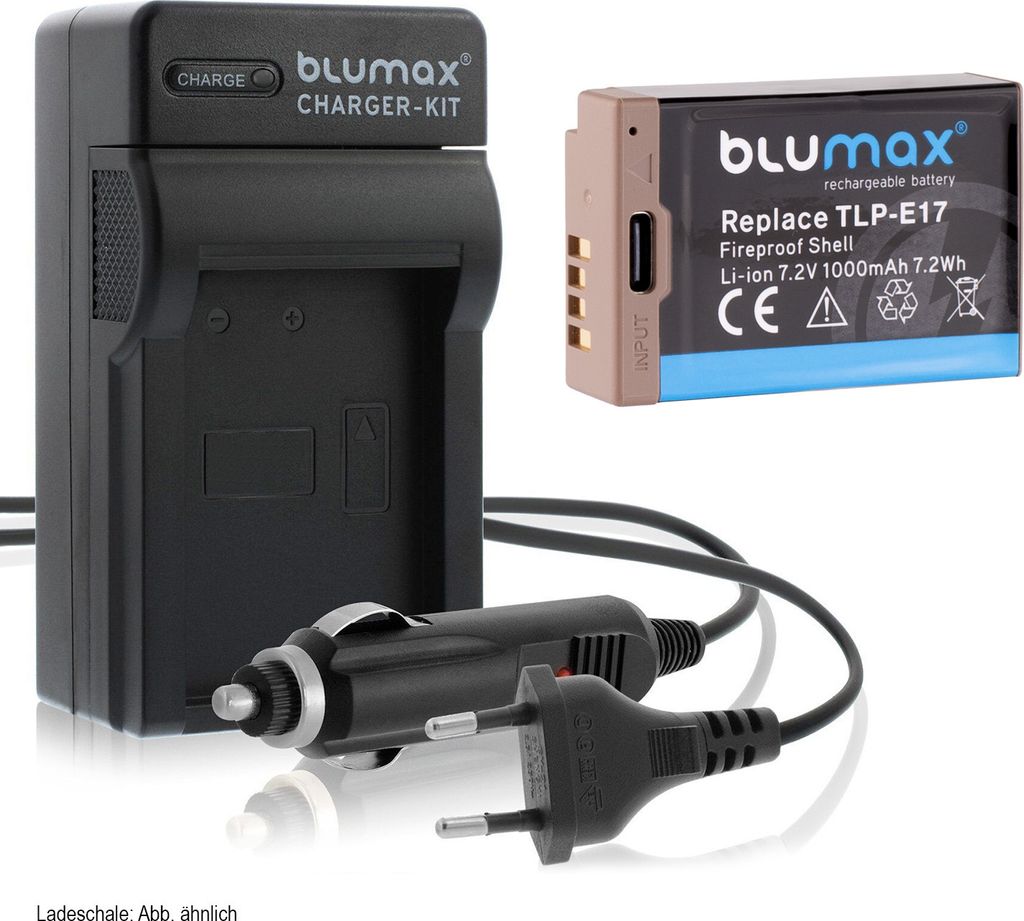 1x Akku + Lader für Canon LP-E17 EOS RP M3 M6 750D 760D R8 R10 R50 Typ-C 1000 mAh