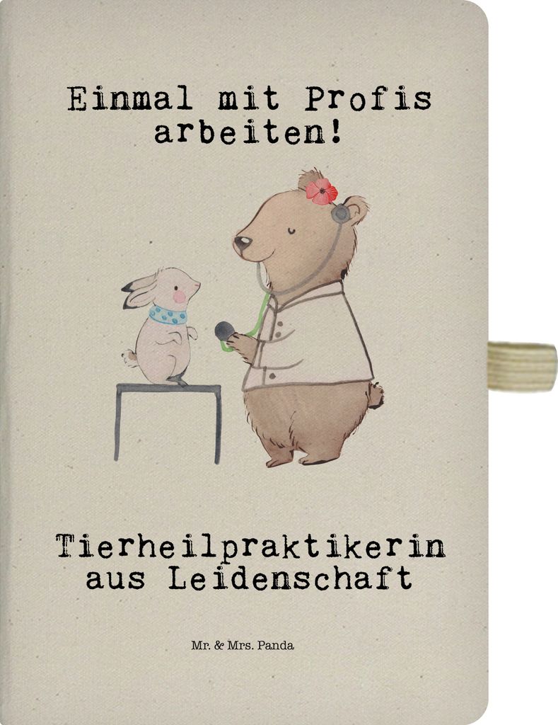 Mr. & Mrs. Panda Kladde Tierheilpraktikerin Leidenschaft - Transparent - Geschenk, Adressbuch, Reisetagebuch, Tagebuch, Journal, notizbuch