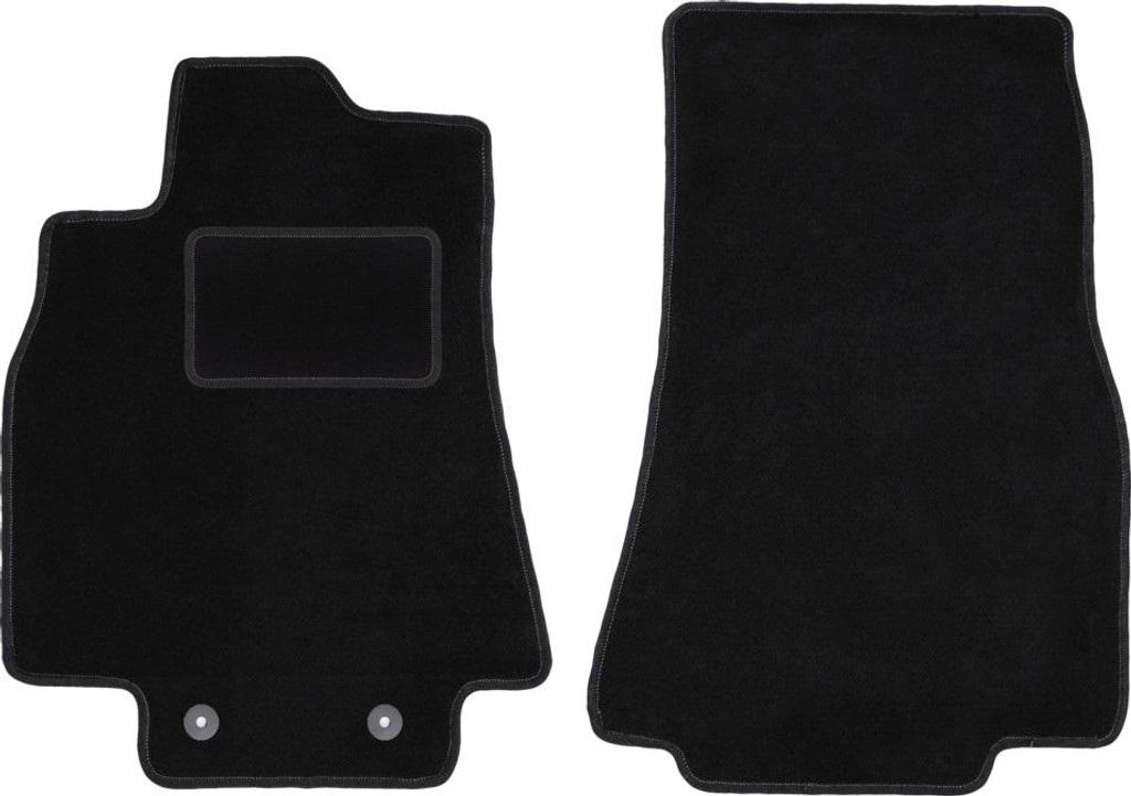 Velours-Fußmatten Vorne passend für Mercedes B- Klasa W245 (Schrägheck, Bj. 2005-2011) – schwarz, passgenau, mit Befestigungen set 2 Stk. - S...