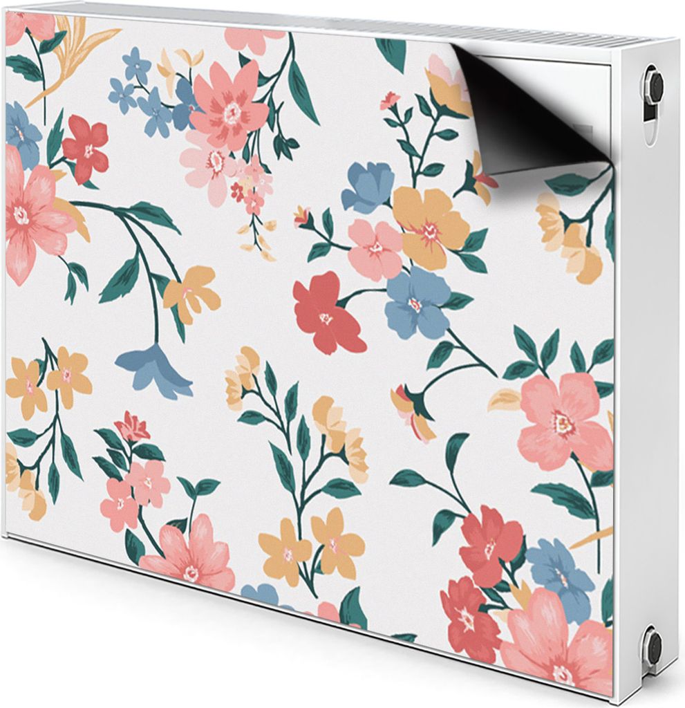 Magnet Heizkörperverkleidung Heizkörper-Abdeckung Heizung Heizkörper 90x60 cm - Farbenfrohe Blumen