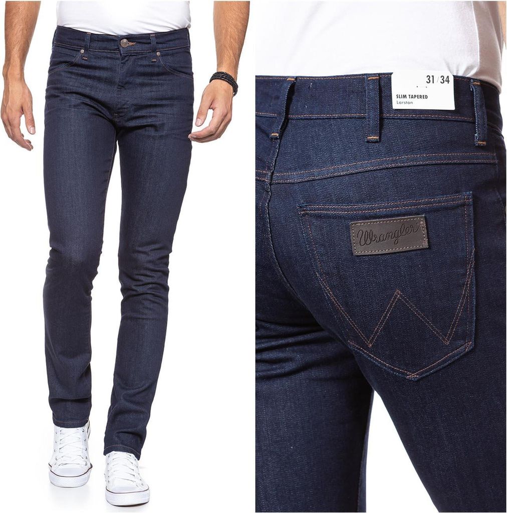 WRANGLER, Herren Jeanshosen, Slim fit, LARSTON, W27 L32, Blau, Jeans, baggyjeans, buggy