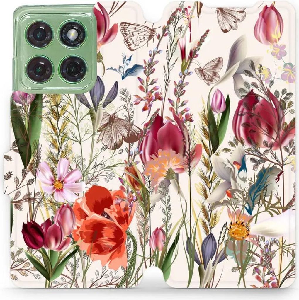 Handyhülle mit klappe für Motorola Edge 60, Mobiwear Book, Blumenstrauß