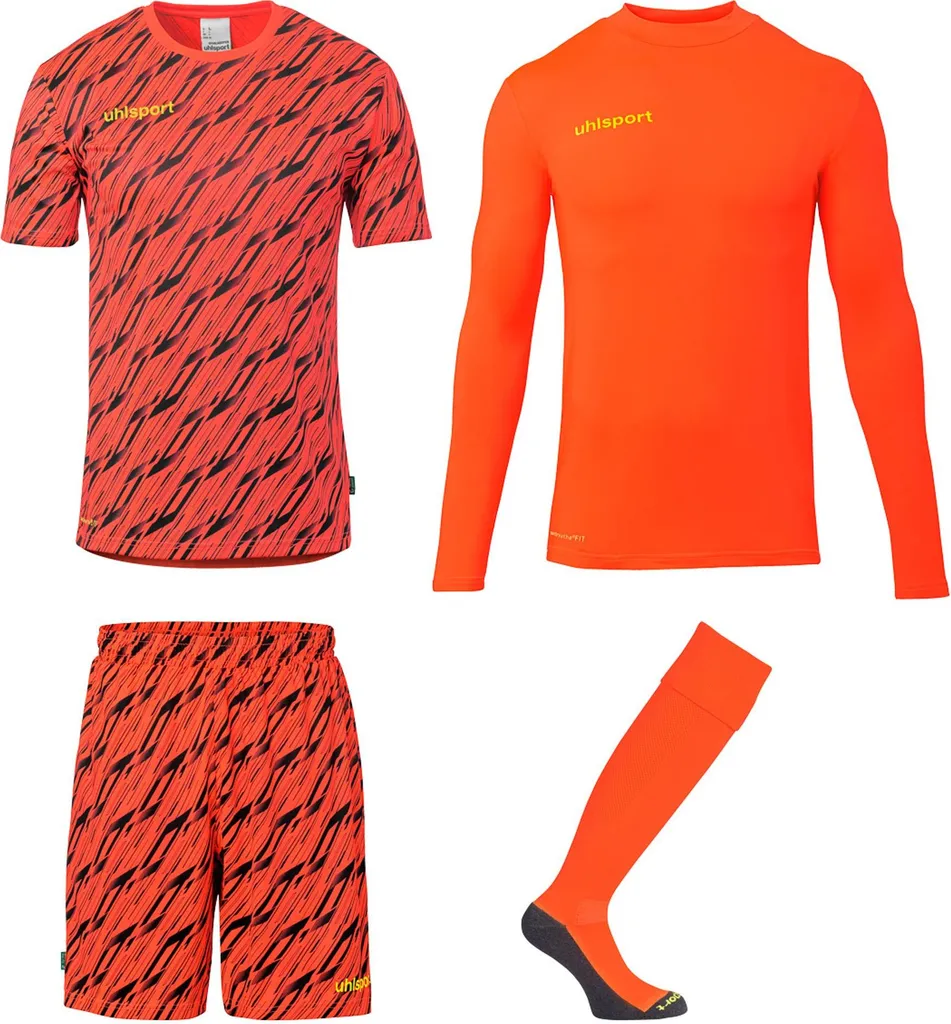 Ensemble gardien Uhlsport anti-choc et respirant rouge et noir taille M