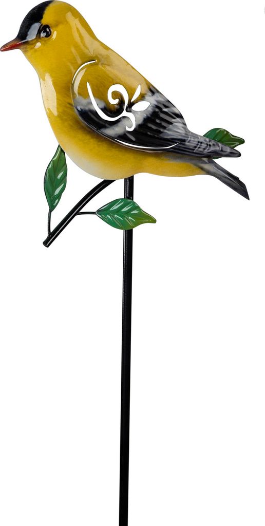 Gartenstecker Metall Vogel Spatz Meise Deko Garten Beet Stecker Figur Skulptur