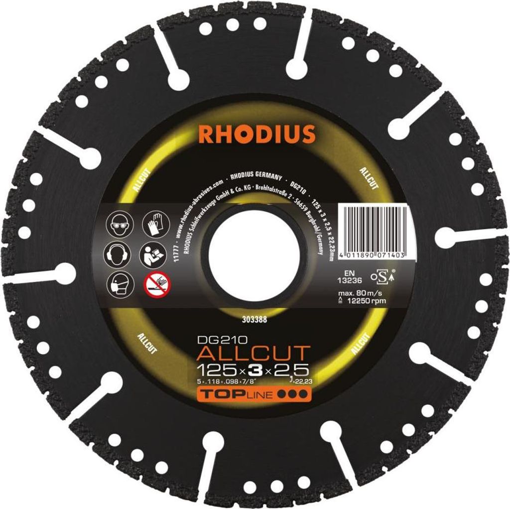 Rhodius 303388 DG 210 ALLCUT Diamond cutting disc Diameter Produktbild 