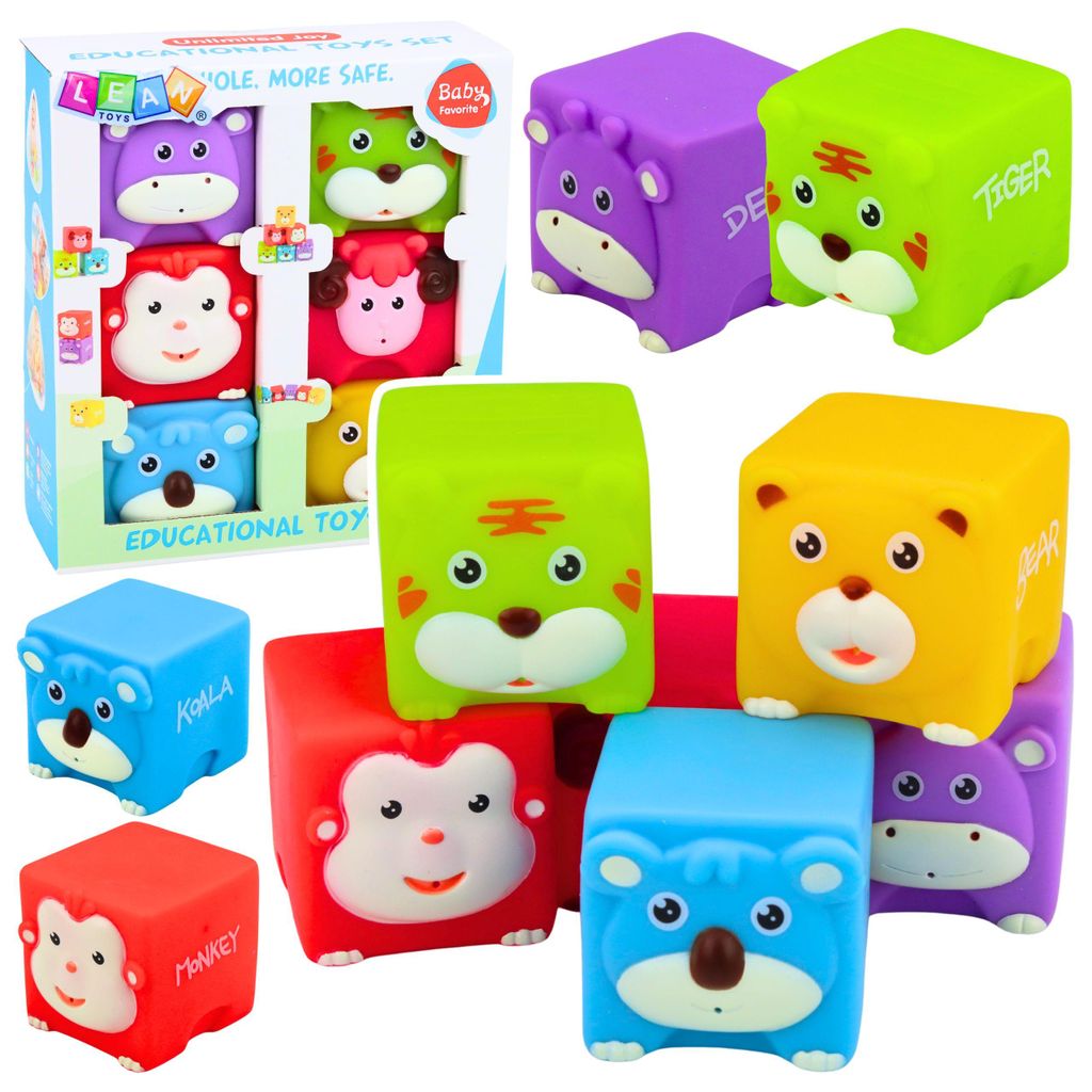 Set aus weichen Gummibausteinen, Lernspielzeug mit Produktbild 