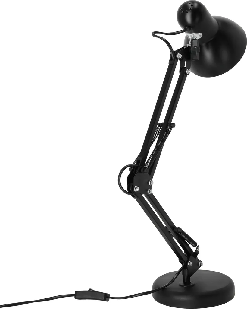 Architecte Lampe de Bureau Réglable Noire E27 Métal AURIQ Polyvalente