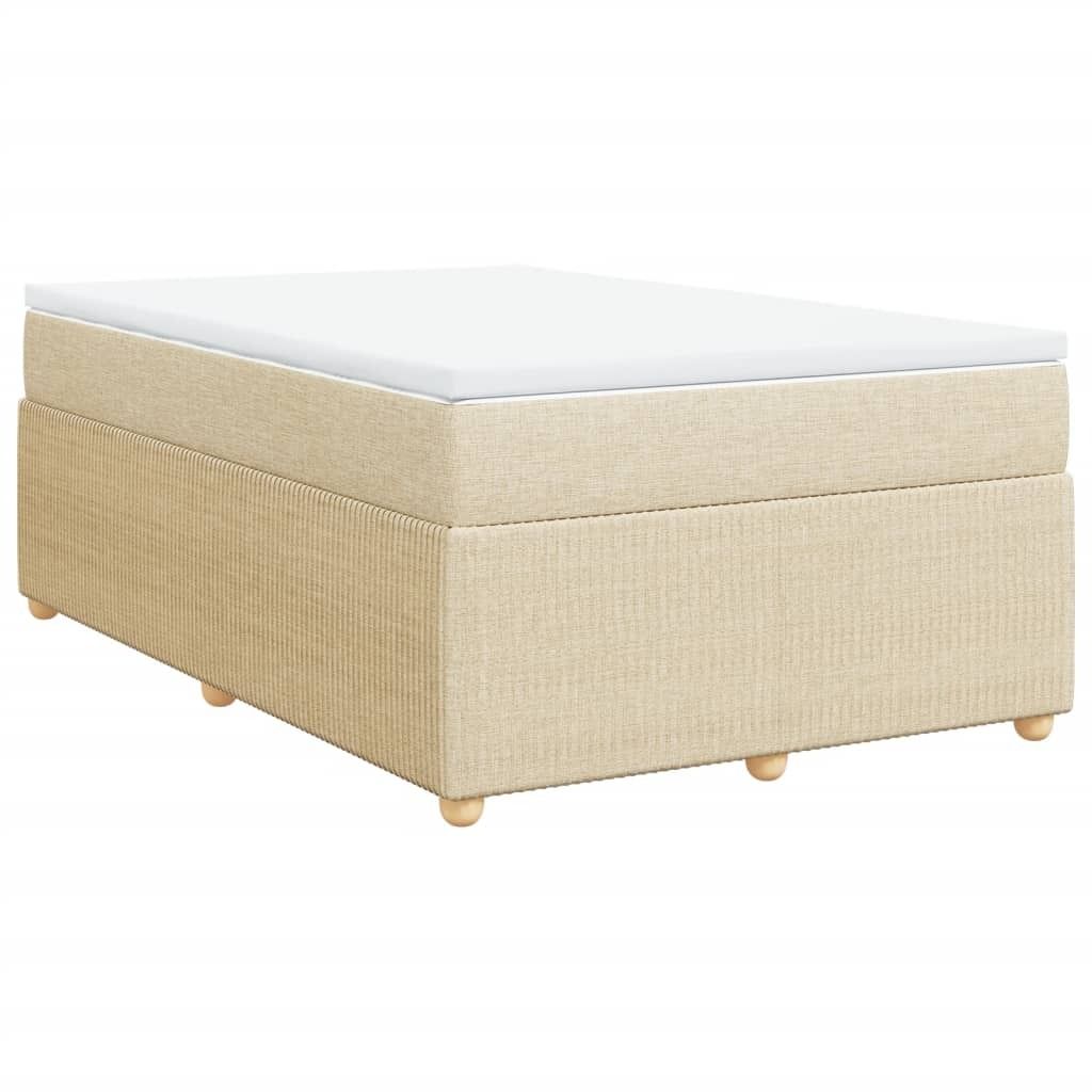 (Robust Möbel)Boxspringbett Modernes/Doppelbett - Polsterbett Erwachsene/r /Kind - mit Matratze Creme 120x190cm Stoff - Klassische Betten DEM...