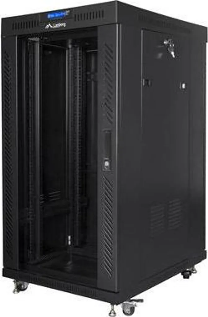 Rack de Brassage 22U Lanberg 600x600mm avec Écran LCD et Porte Vitrée