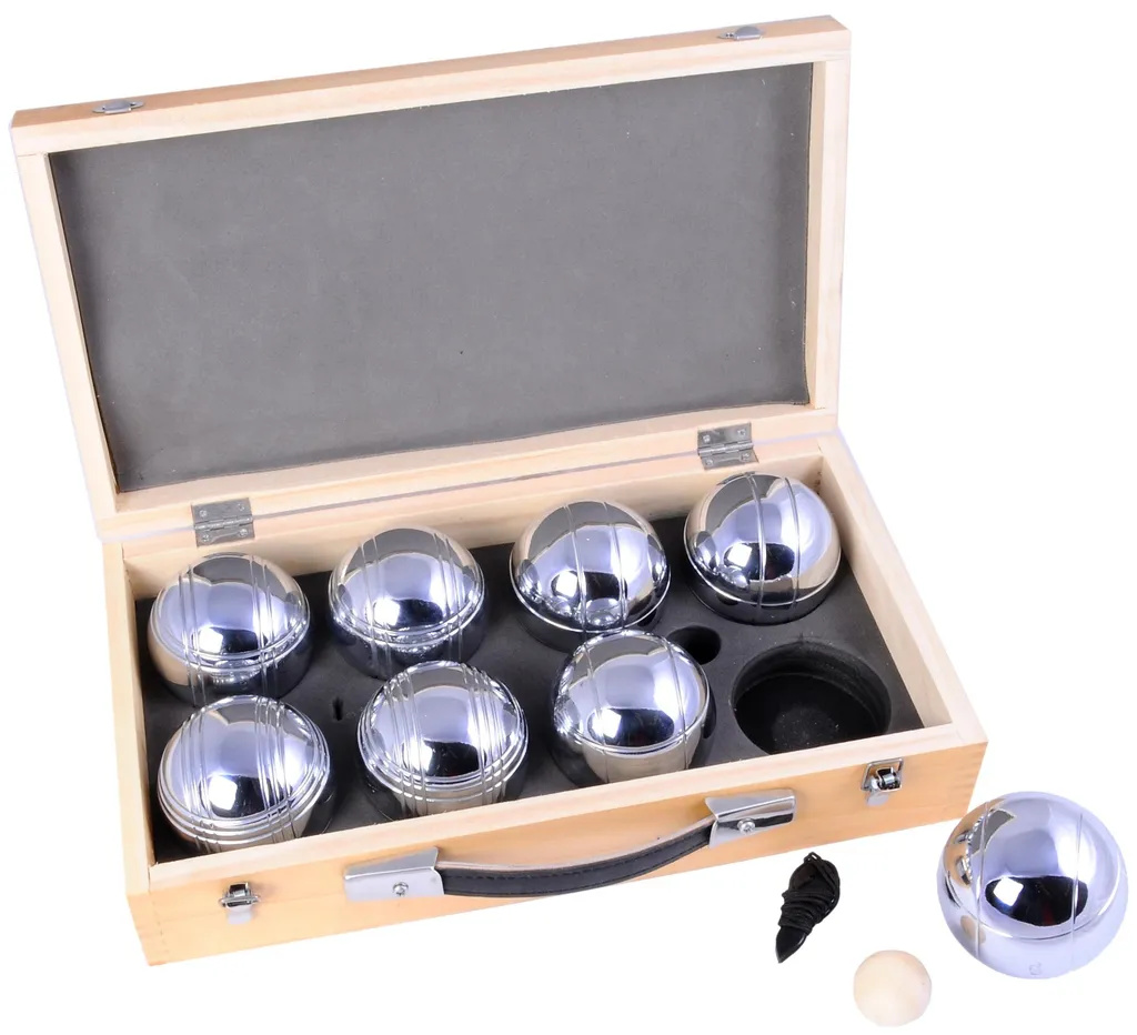 Jeu de pétanque de jardin pour famille - 8 boules et coffret bois