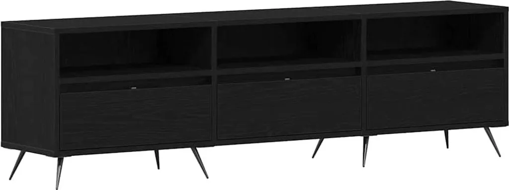 Mobile TV Rovere Nero 150x30x44,5 cm | Mobile Soggiorno Design Moderno