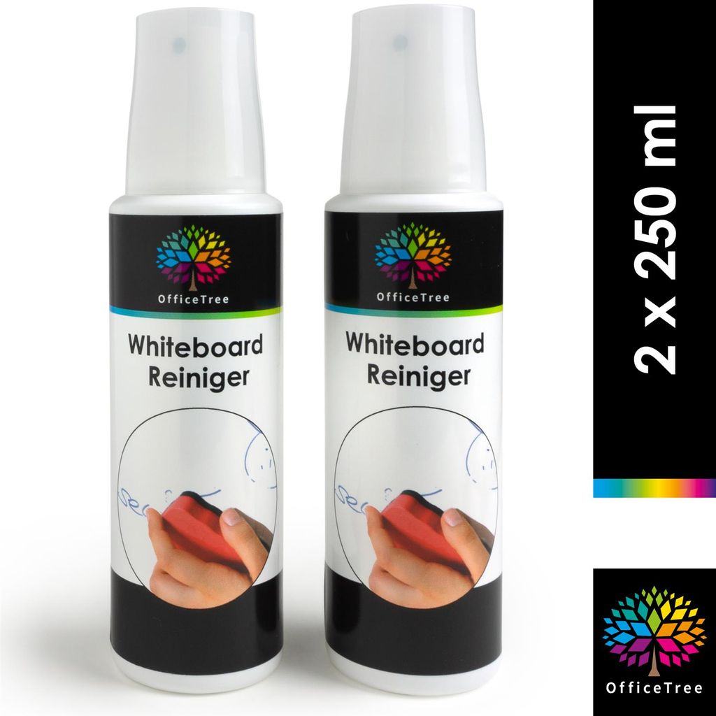 OfficeTree Whiteboard Reiniger Spray 2 x 250 ml - Whiteboard Cleaner Pumpspray