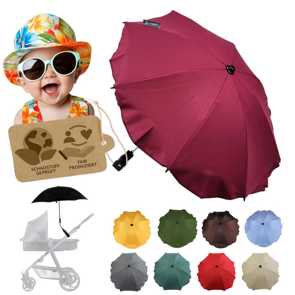 BAMBINIWELT Sonnenschirm für Kinderwagen Ø68cm UV-Schutz50+ Produktbild 