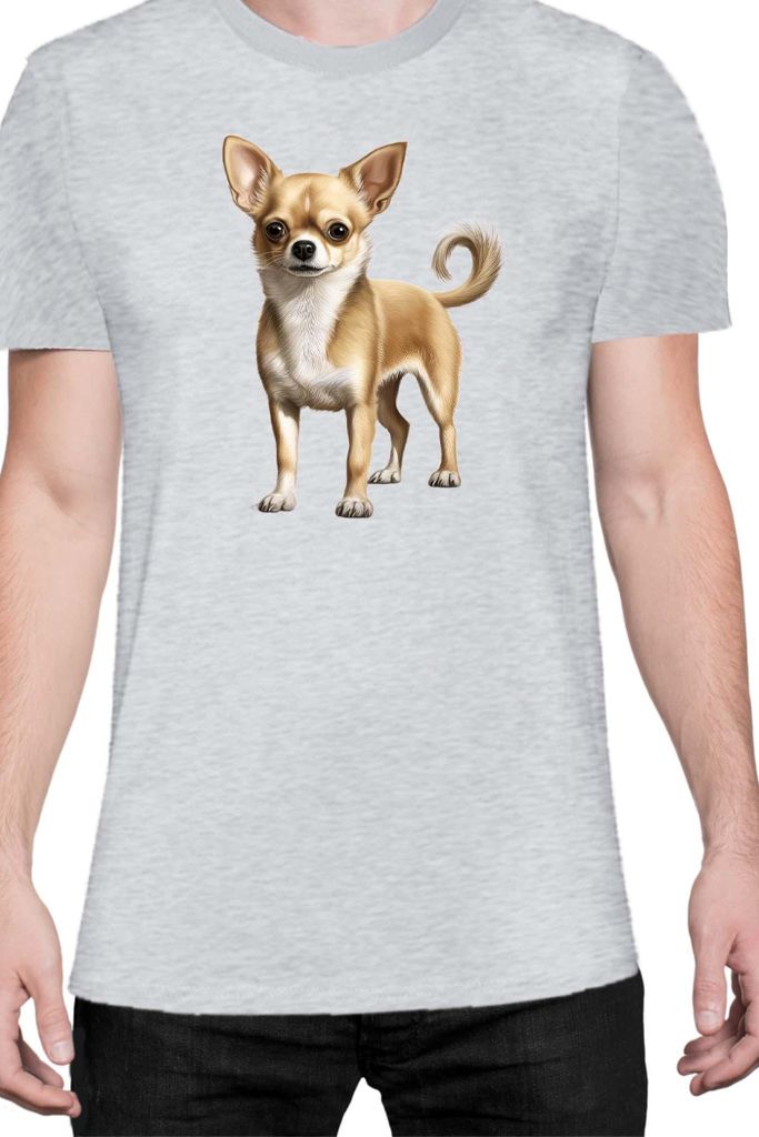 Herren T-Shirt Dogs Breeds Chihuahua Dog Breed 005, Man 2XL / Grau