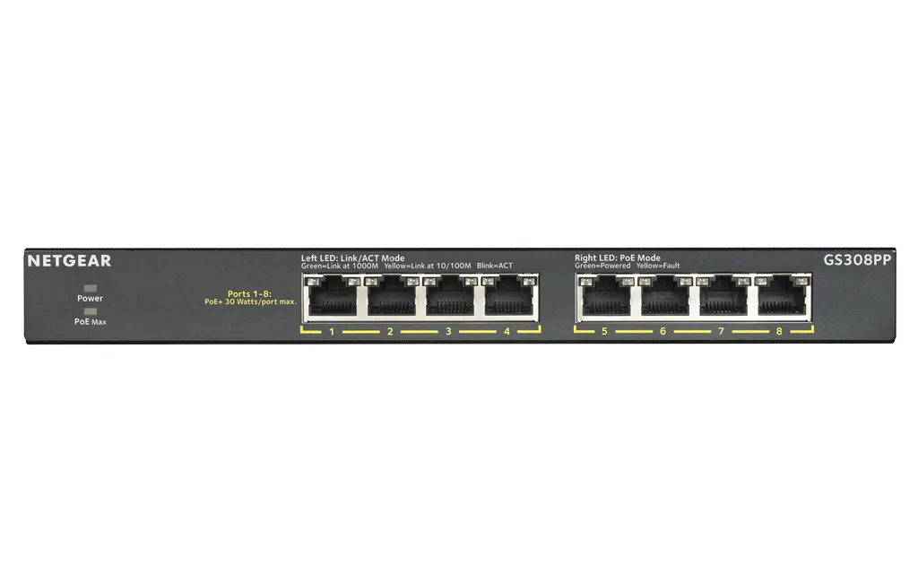 Switch PoE+ Silencieux NETGEAR GS308PP : Finissez-en avec le Bruit Réseau