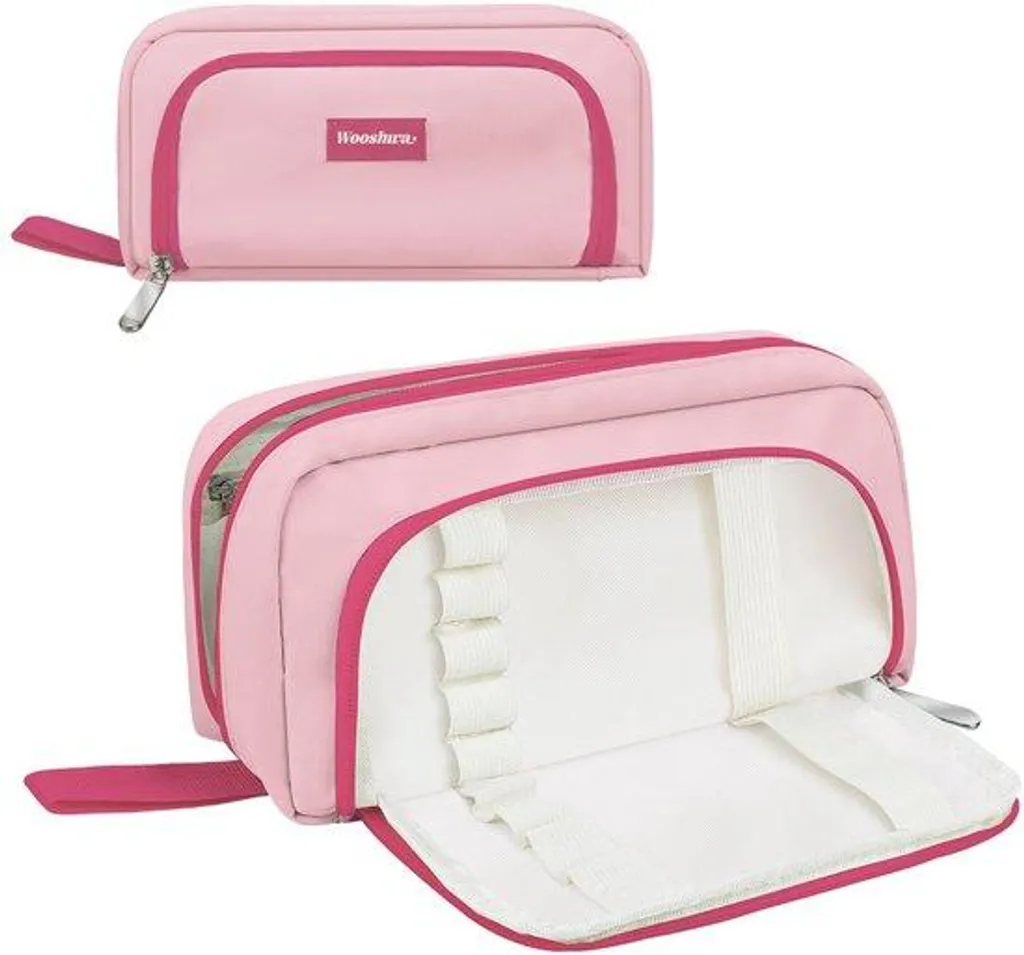 Trousse de Rangement Rose pour Collège et Lycée : Format 6 Compartiments