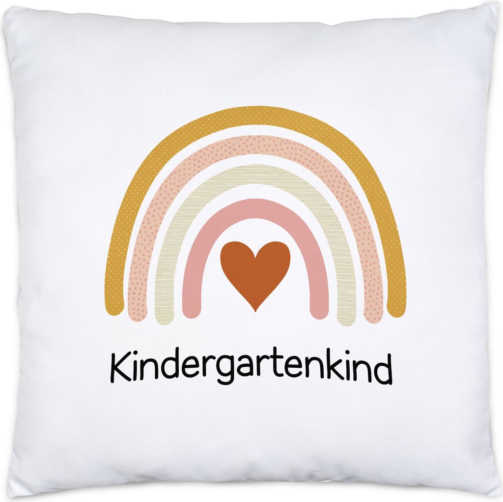 Kindergartenkind Kissen Inkl. Füllung Geschenk Kindergarten Start Kita Regenbogen Herz