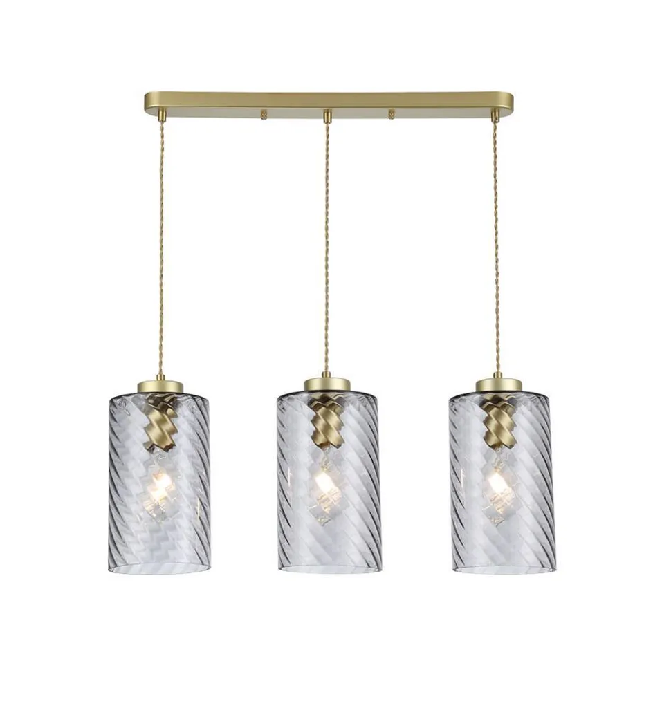 Éclairage plafond salon chic - Suspension Sheila dorée 3x40W Rabalux