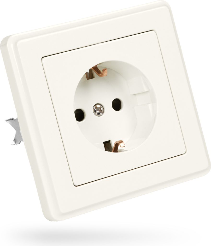 ABSINA Schutzkontakt Steckdose für Unterputz - Wandsteckdose weiß 250V AC, 16A, IP20 - Schuko Steckdose Unterputz