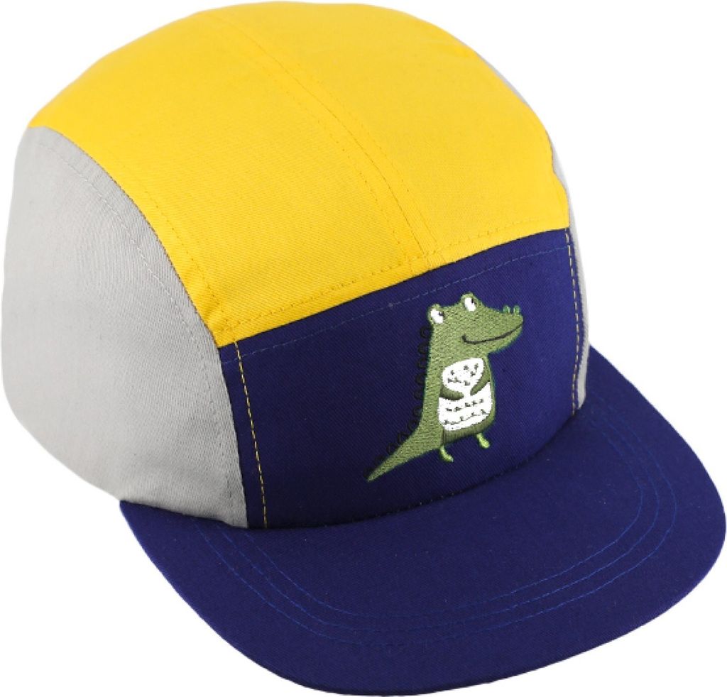 Fiebig Bunte Kinder Baseball-Cap mit Krokodil-Stick, blau, Gr. 53