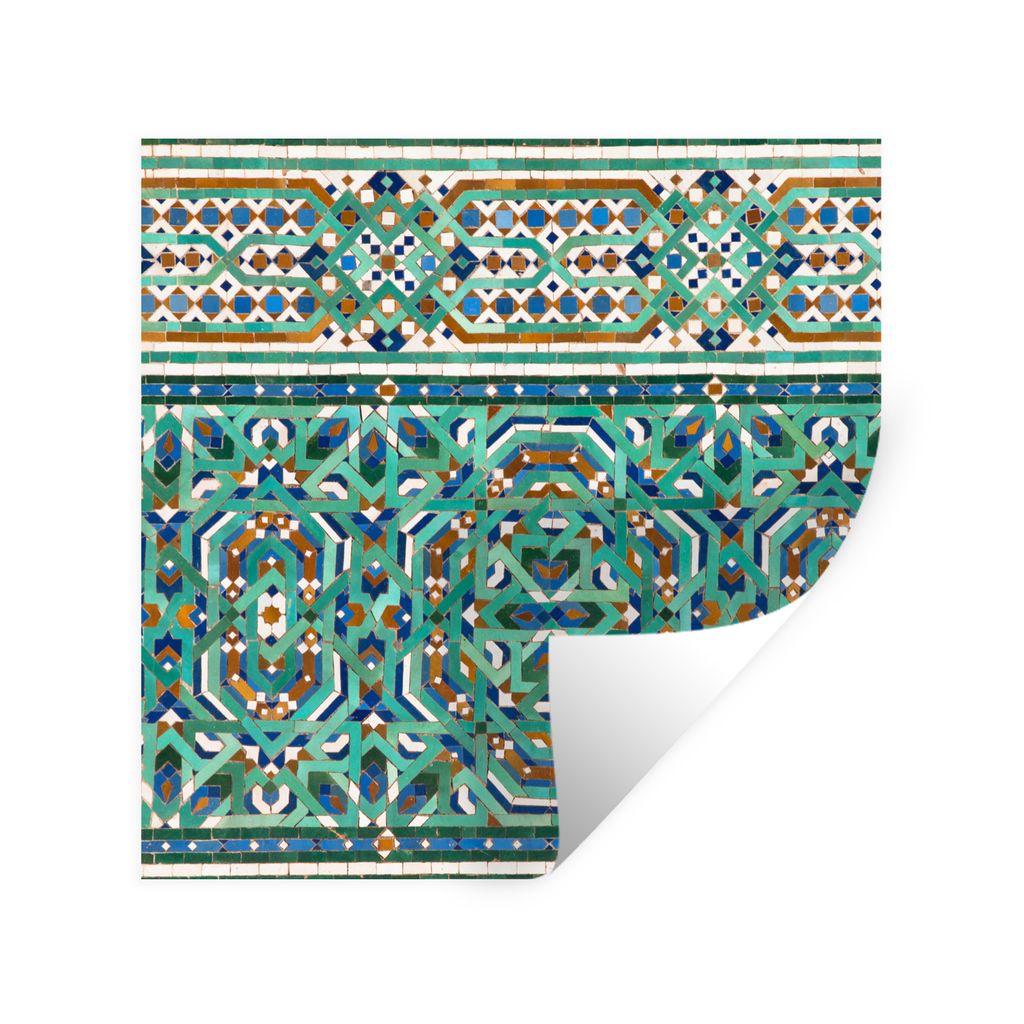 MuchoWow Wandtattoo Wandsticker Wandaufkleber Eine traditionelle marokkanische Mosaikdekoration 80x80 cm Selbstklebend und Repositionierbar - Wie...