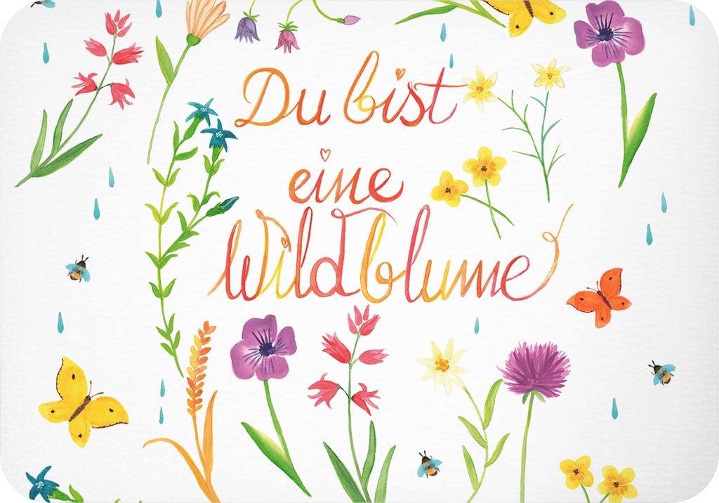 Mr. & Mrs. Panda Kühlschrankmagnet Du bist eine Wildblume - Geschenk, spruchmagnet, Kompliment, Hochzeitstag, Dekoration, Pinnwandmagnet, magnet, ...