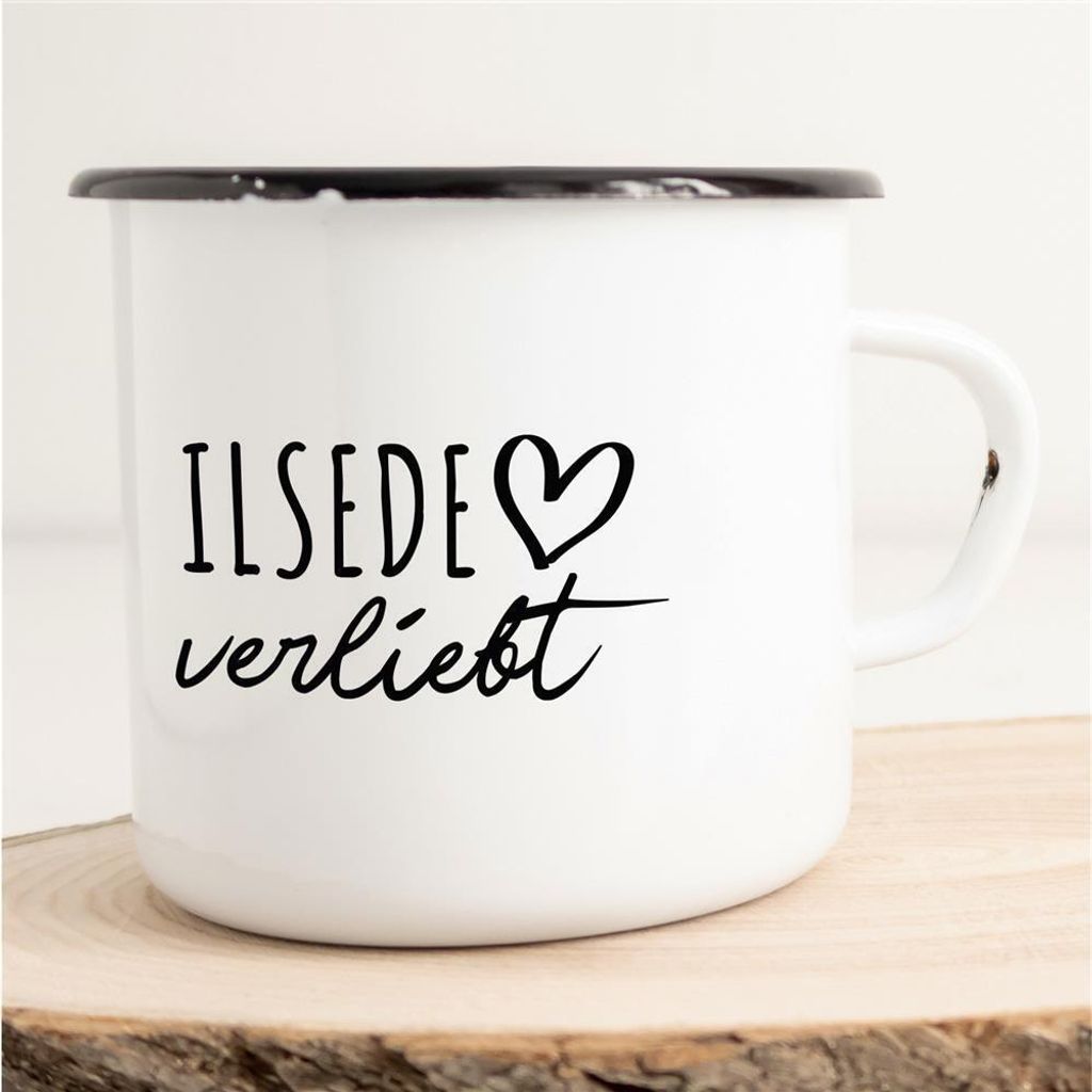 Huuraa Emaille Tasse Ilsede Geschenk Kaffeebecher Vintage 300ml Ilsede Präsent