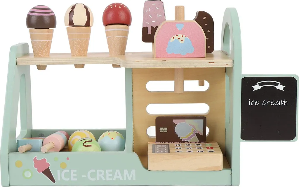 Set de jeu aliments en bois - Accessoires de glaces réalistes et durables