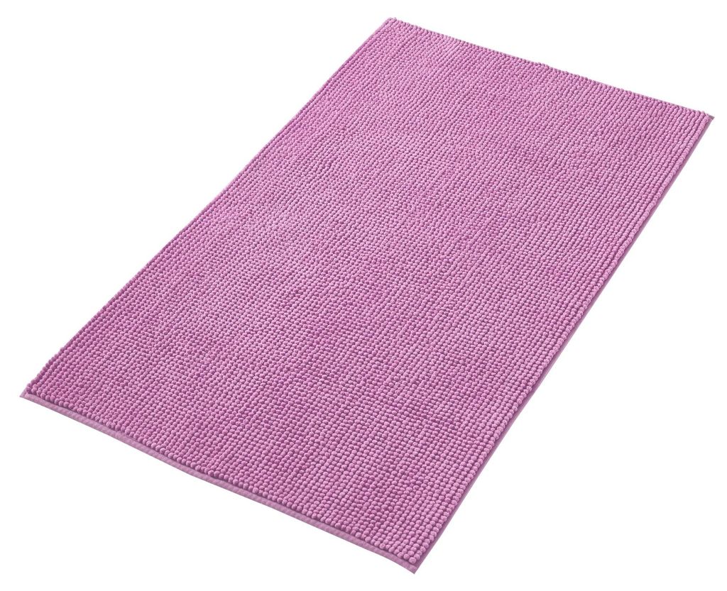 Rutschfeste Badematte | Kombinierbar mit einem Badteppich-Set | Waschbarer Chenille-Badeteppich | Duschmatte für Dusche, Badewanne und WC | Lila ...