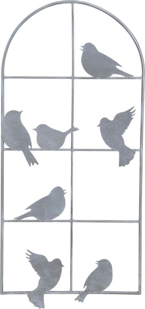 Deko Fenster Vogel Grau